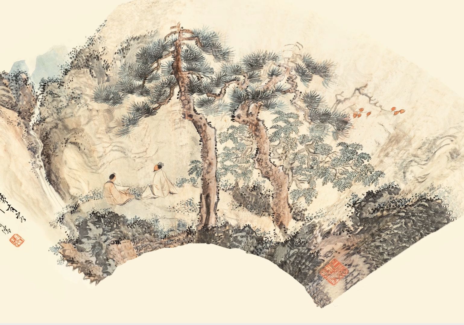 清 溥儒-山水扇面