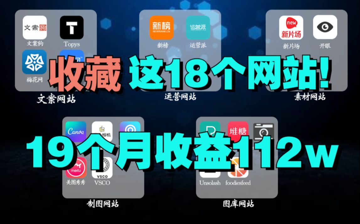 在家通宵做复制粘贴,19个月收益112w,收藏这18个网站,你也可以做到!哔哩哔哩bilibili