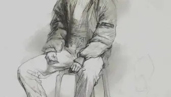 管郁生教授的速写，是否看到素描的影子