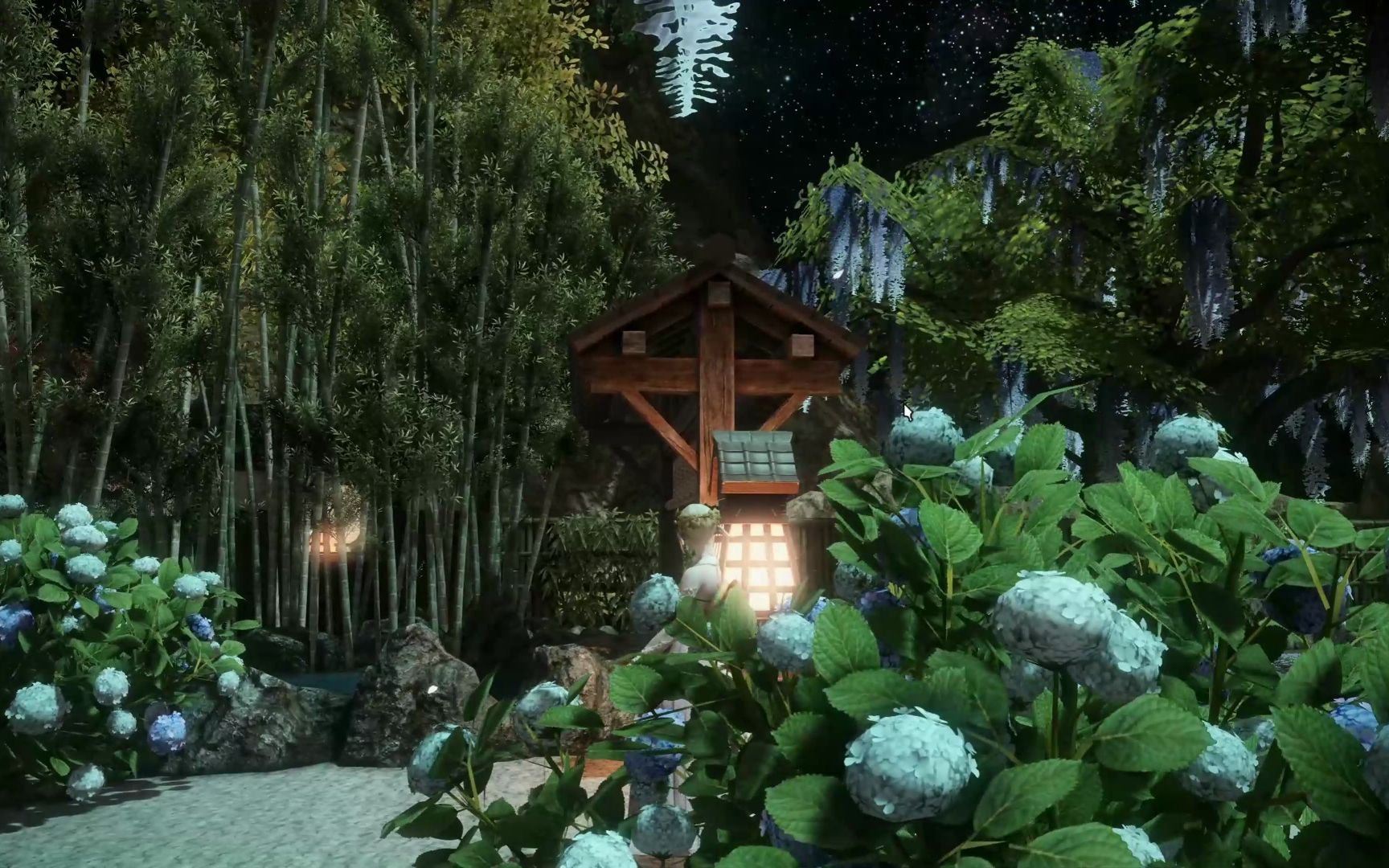 【ff14】l房装修 竹林日式温泉庭院