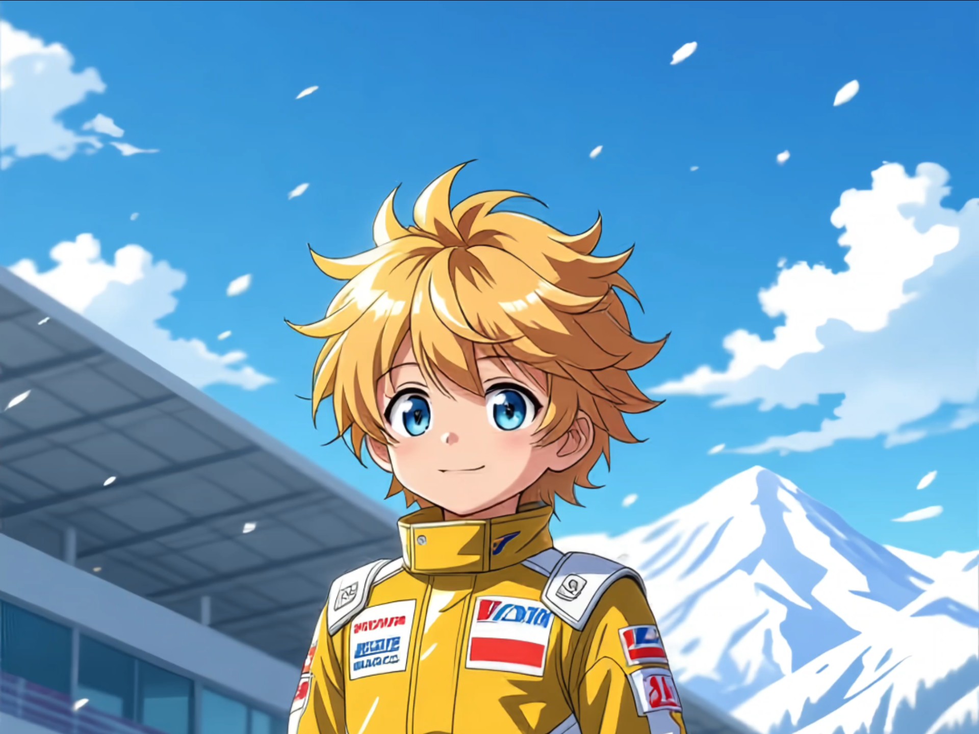 雪山脚下的少年赛车手