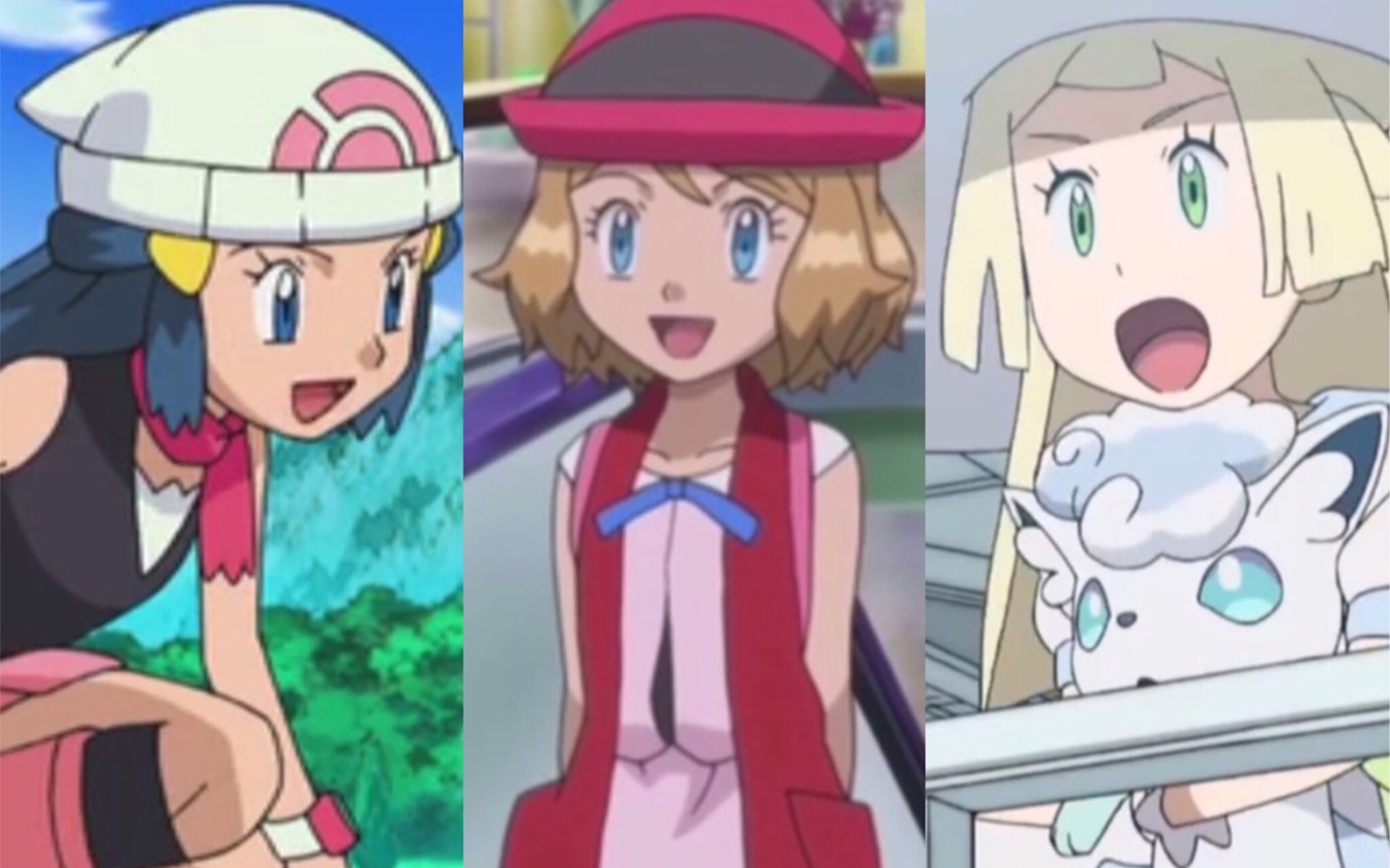 小光,瑟蕾娜,莉莉艾对小智告白并暂时分别的场景