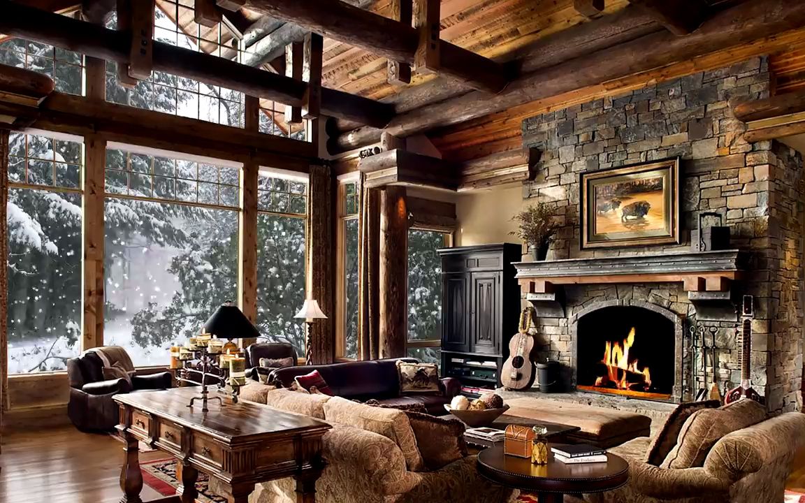 温馨的圣诞节火炉-hd winter christmas screensaver -- cosy