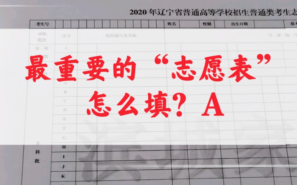 2020高考报考指南(十二)最最重要的“志愿表”怎么填?A哔哩哔哩bilibili