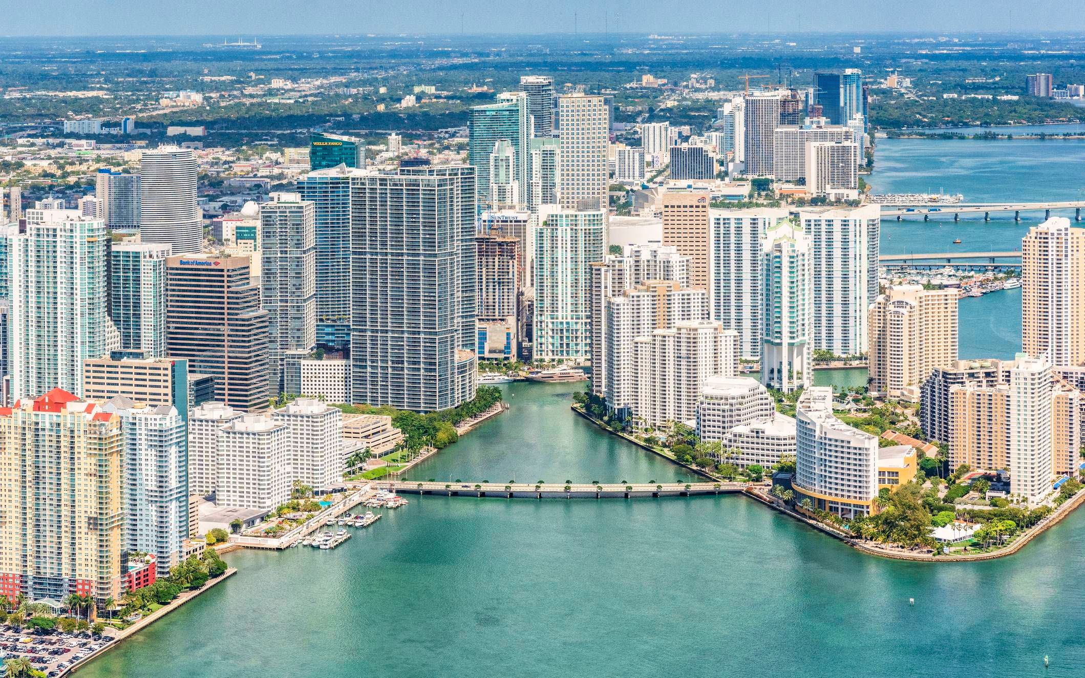 迈阿密城市人工岛brickell key岛散步