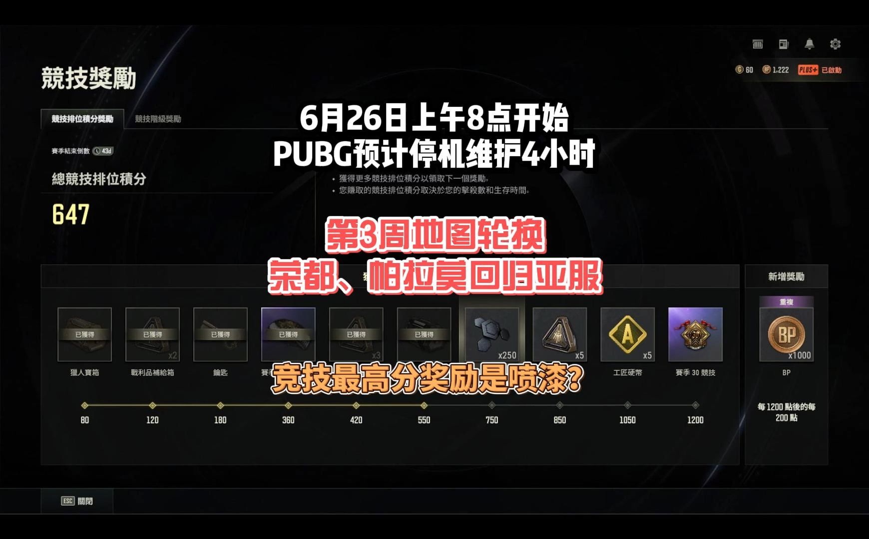 本周三PUBG预计停机维护约4小时.网络游戏热门视频