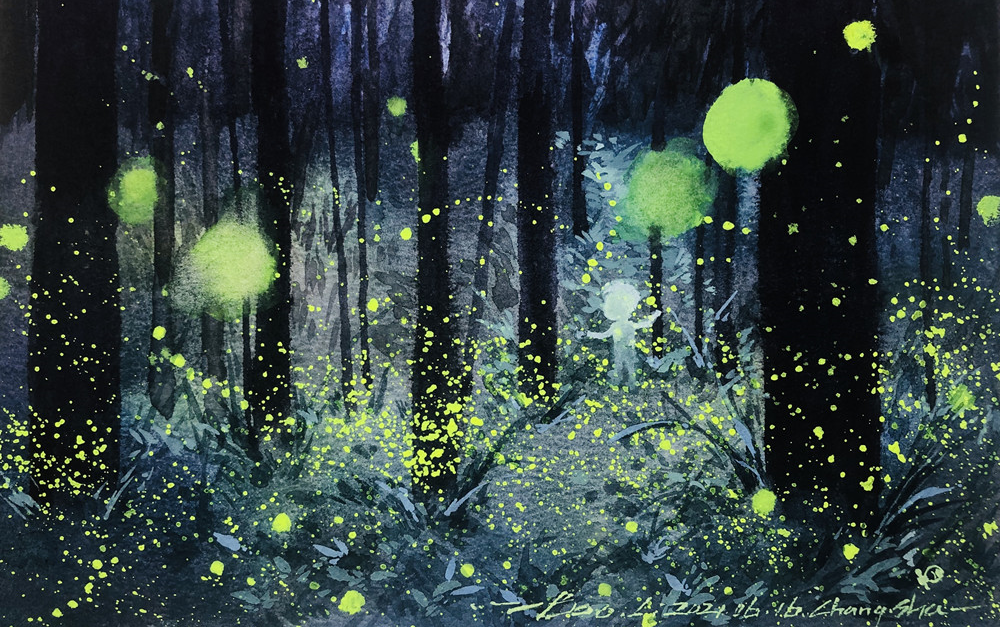 【水彩新手教学】萤火虫之森水彩教学,果然是大佬才能驾驭吗?