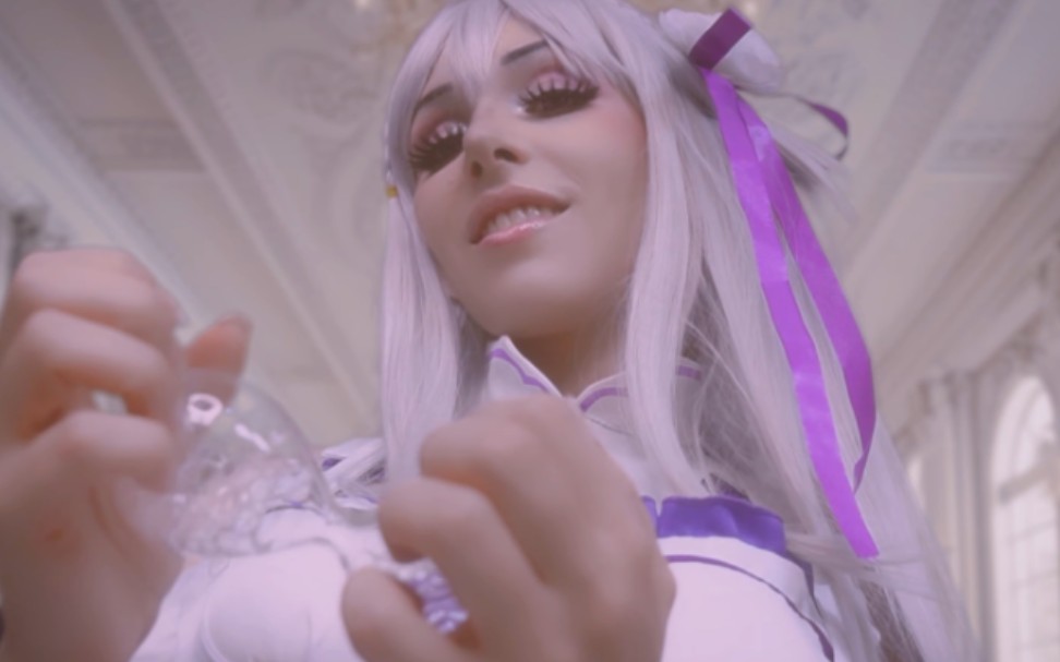 on my lap. emilia-tan takes care of you - re:zero