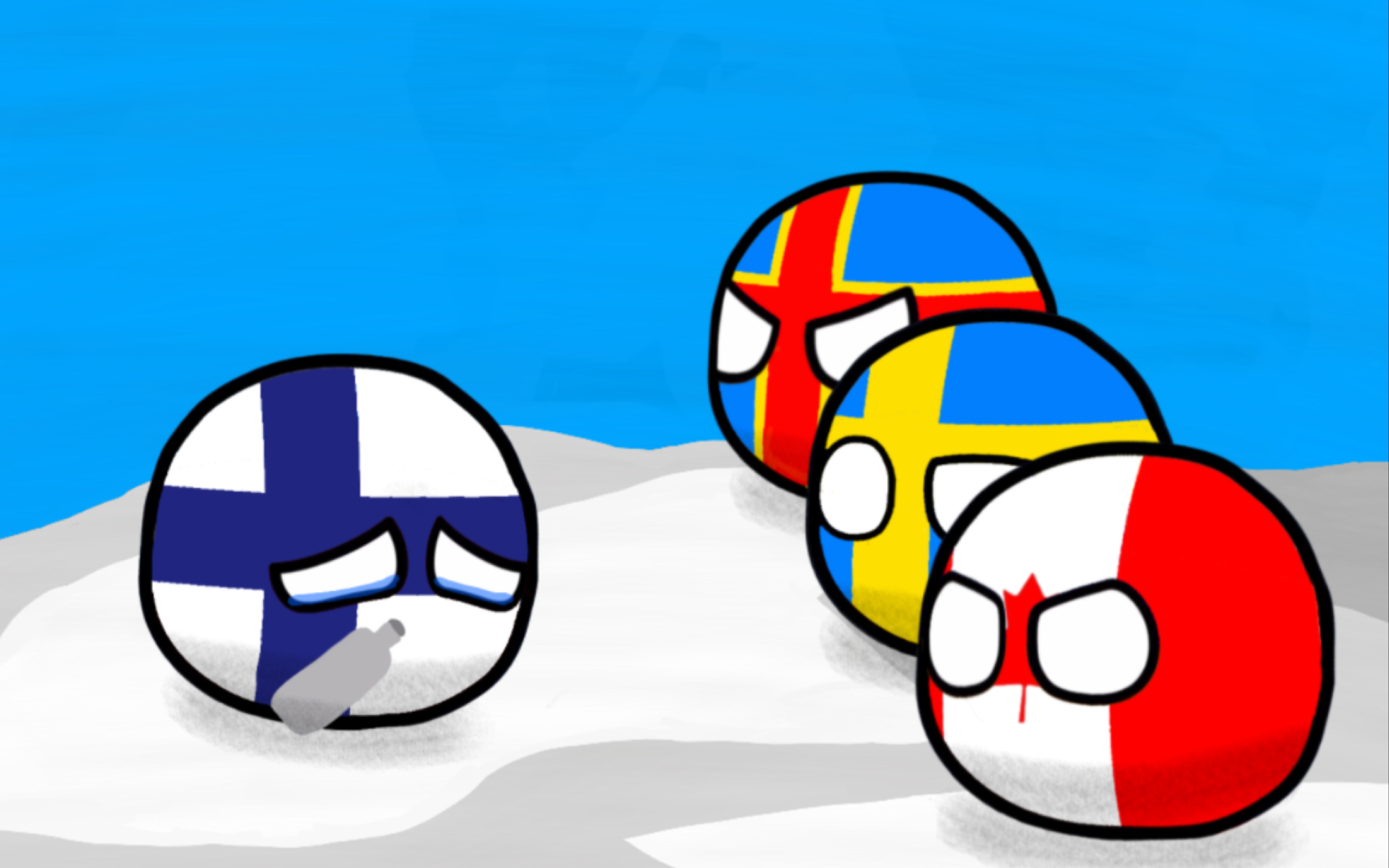 国家球countryballsno03北纬60度国家冒险