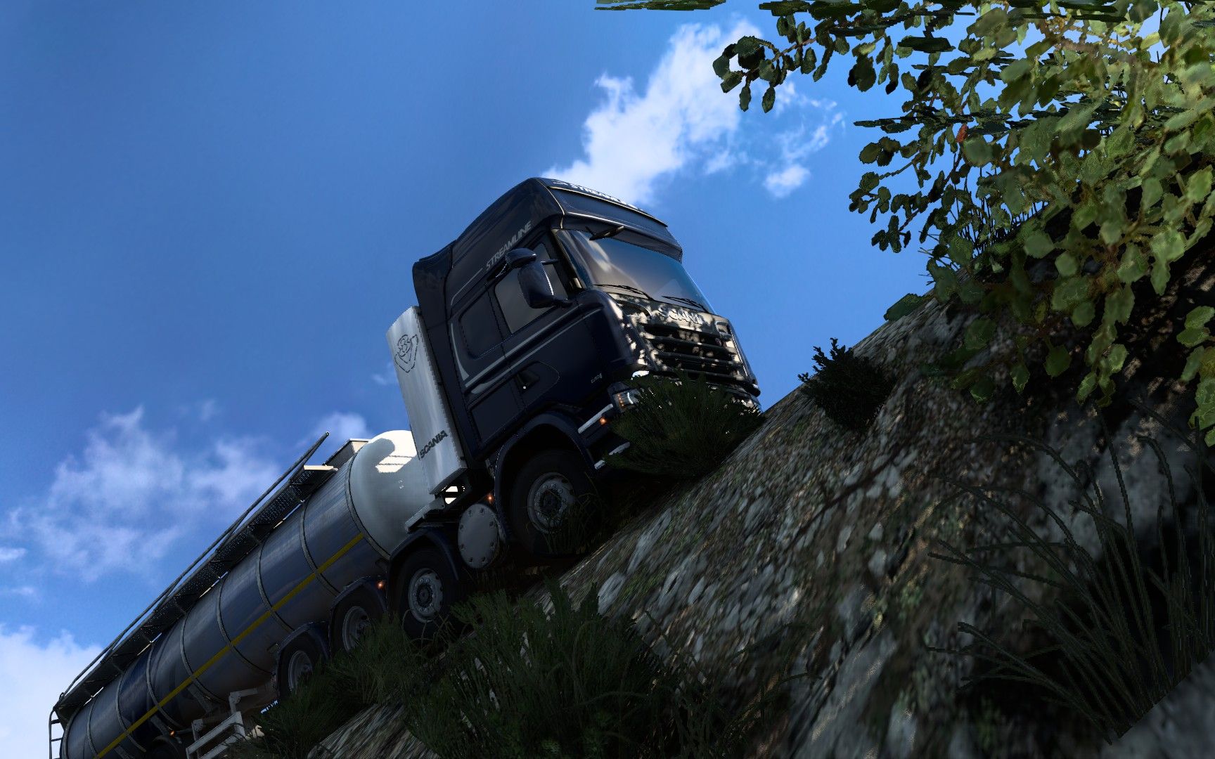 欧洲卡车模拟2#40 n次从山上滑落 试玩山路地图