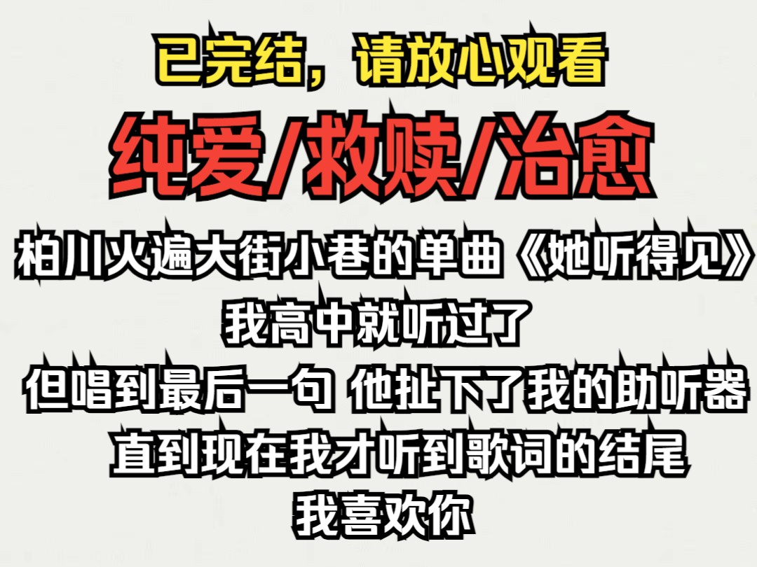 (已完结)纯爱/救赎/治愈,因为我有一年的六月夏天,成为了柏川的唯一听众.又在七年后的某一天,路过了满世界大街小巷的《她听得见》.我终于听见...