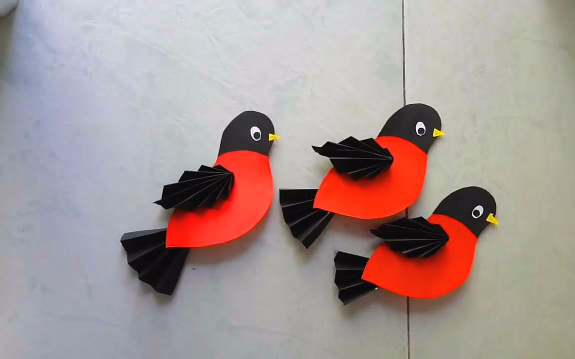 手工纸艺diy制作田鹀鸟的简单方法非常适合孩子们学习