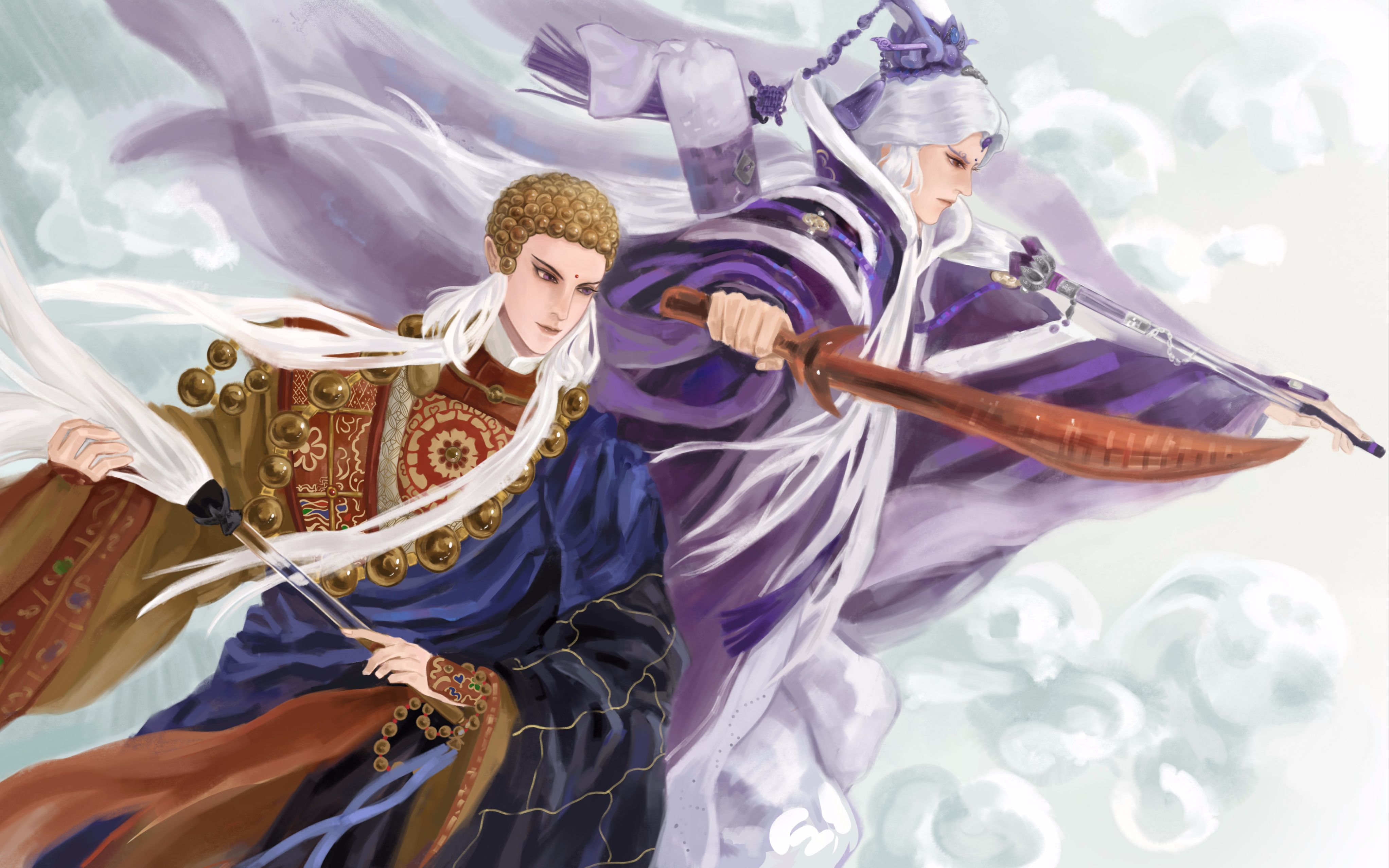 【ps板绘】白莲之路,梵天护航