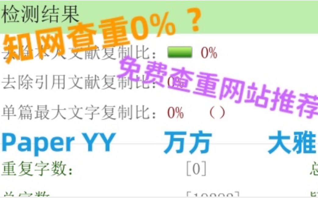 关于知网查重0%这件事哔哩哔哩bilibili