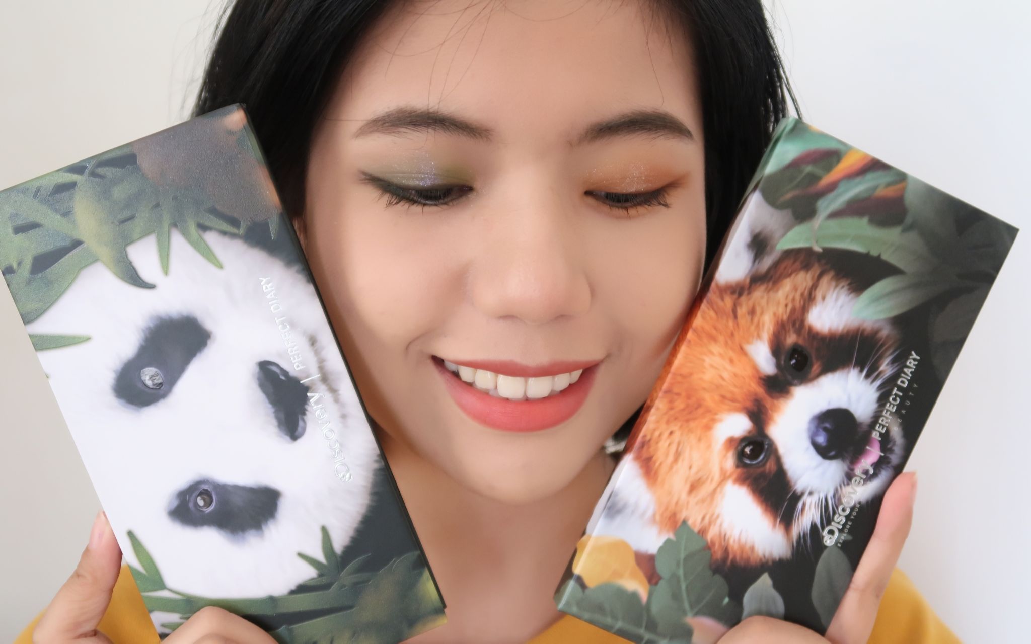 薯条完美日记新品大小熊猫眼影盘眼妆教程测评