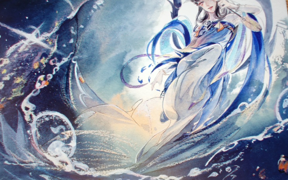 如梦,如梦,残月落花烟重 ——王者荣耀嫦娥如梦令手绘过程_哔哩哔哩