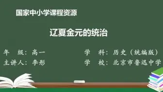 第10课：辽夏金元的统治