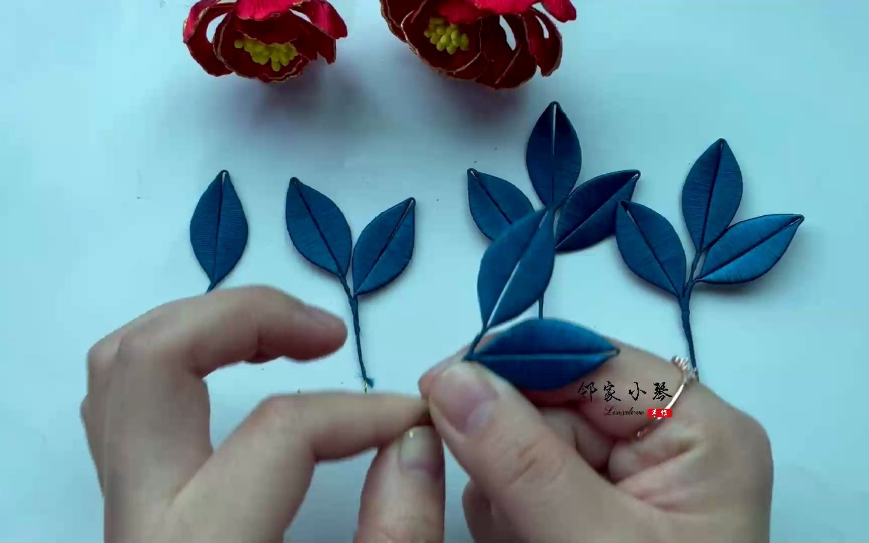 手工缠花教程(35)77号纸模金边牡丹(4-3)