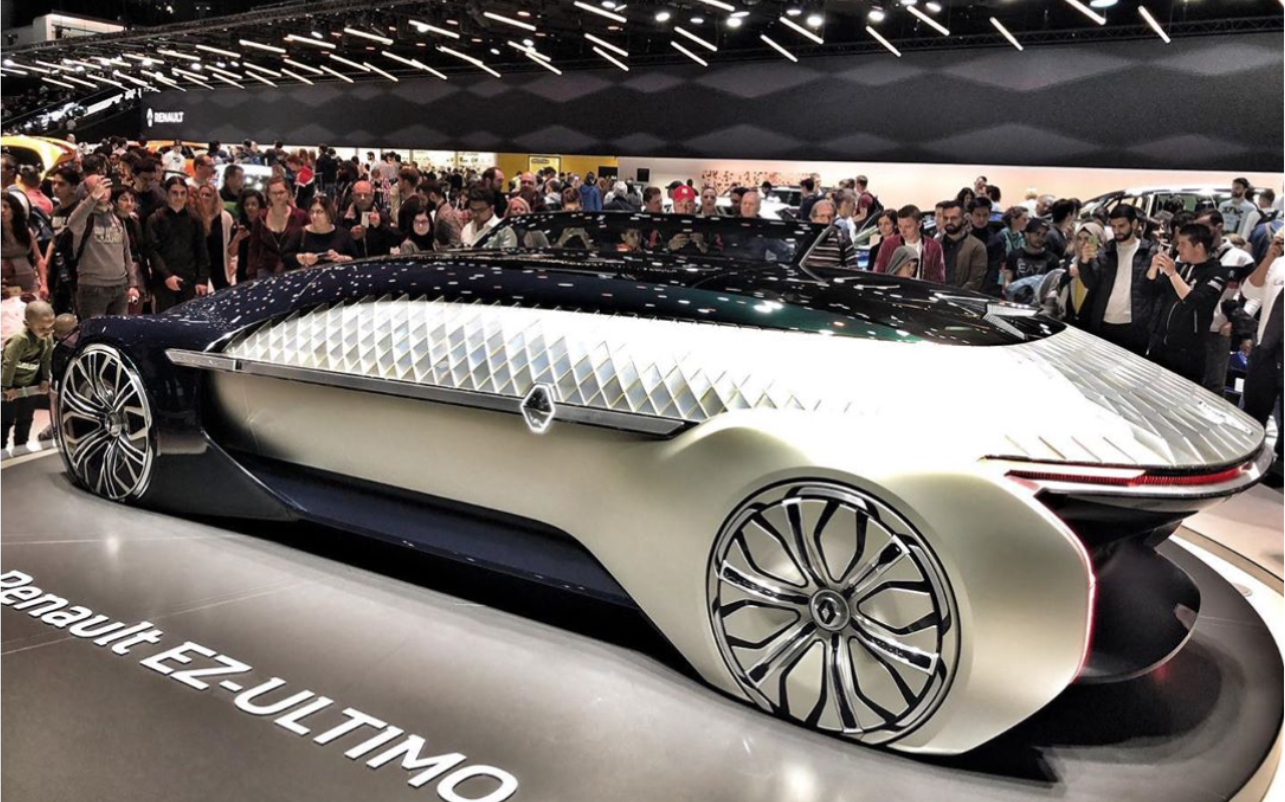 雷诺概念车ez-ultimo 唯一款天鹅绒座椅 搭配大理石桌子 三座 概念车