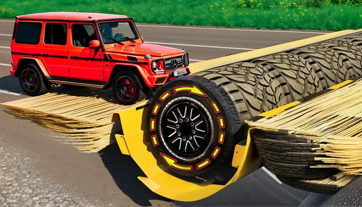 《beamng.drive》游戏之汽车大战旋转轮胎