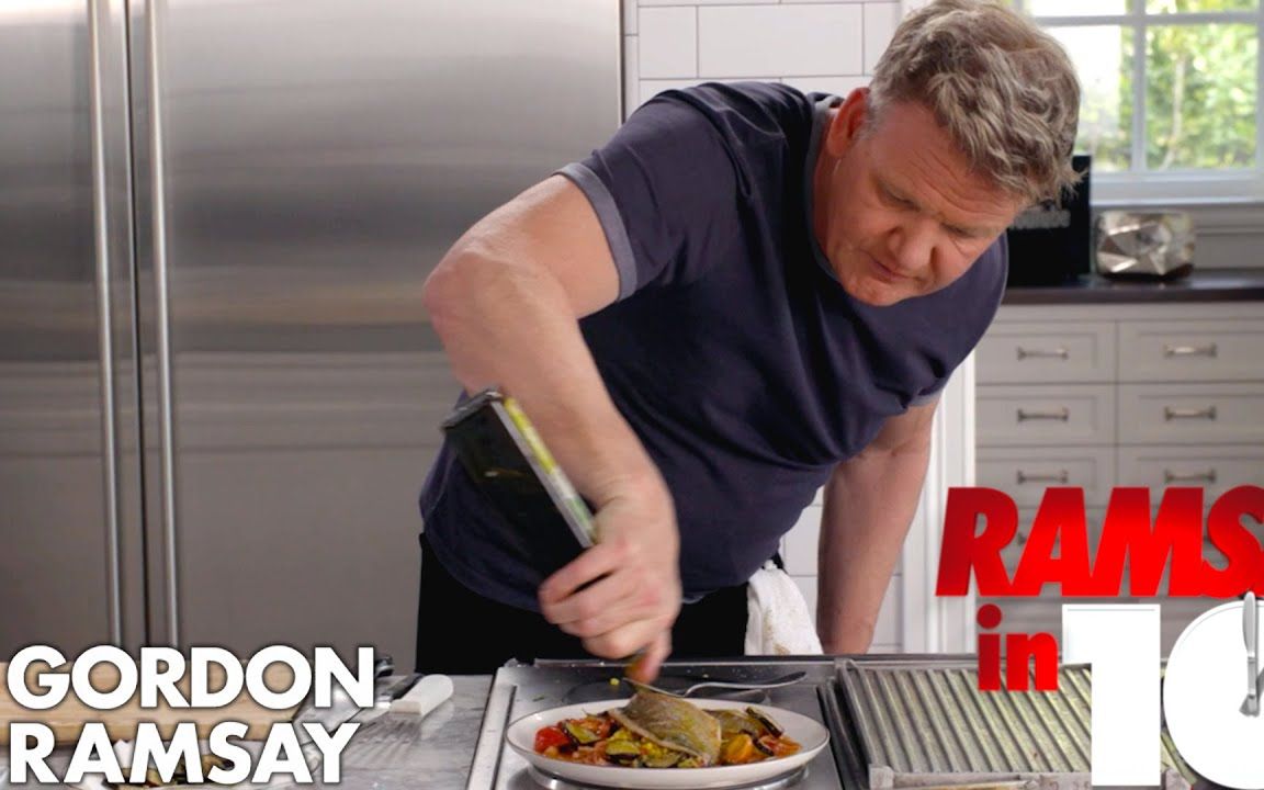 gordonramsay中英戈登拉姆齐教你在十分钟内烹饪地中海风味海鲈鱼白鲸
