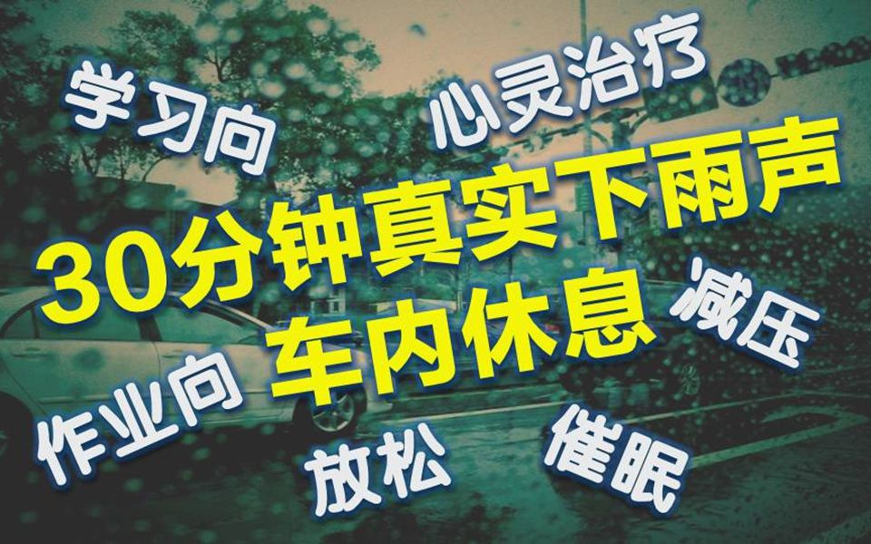 【催眠】30分钟真实下雨声 车内休息 心灵治疗 助眠 催眠 放松 减压