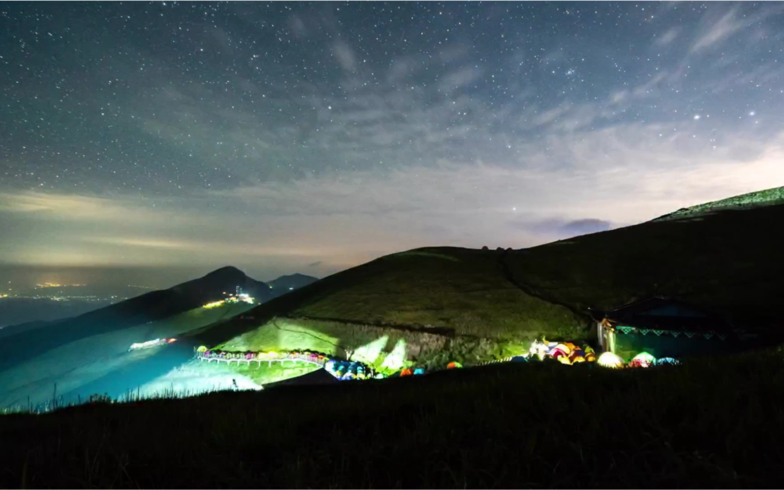 武功山山頂戶外露營星空延時攝影