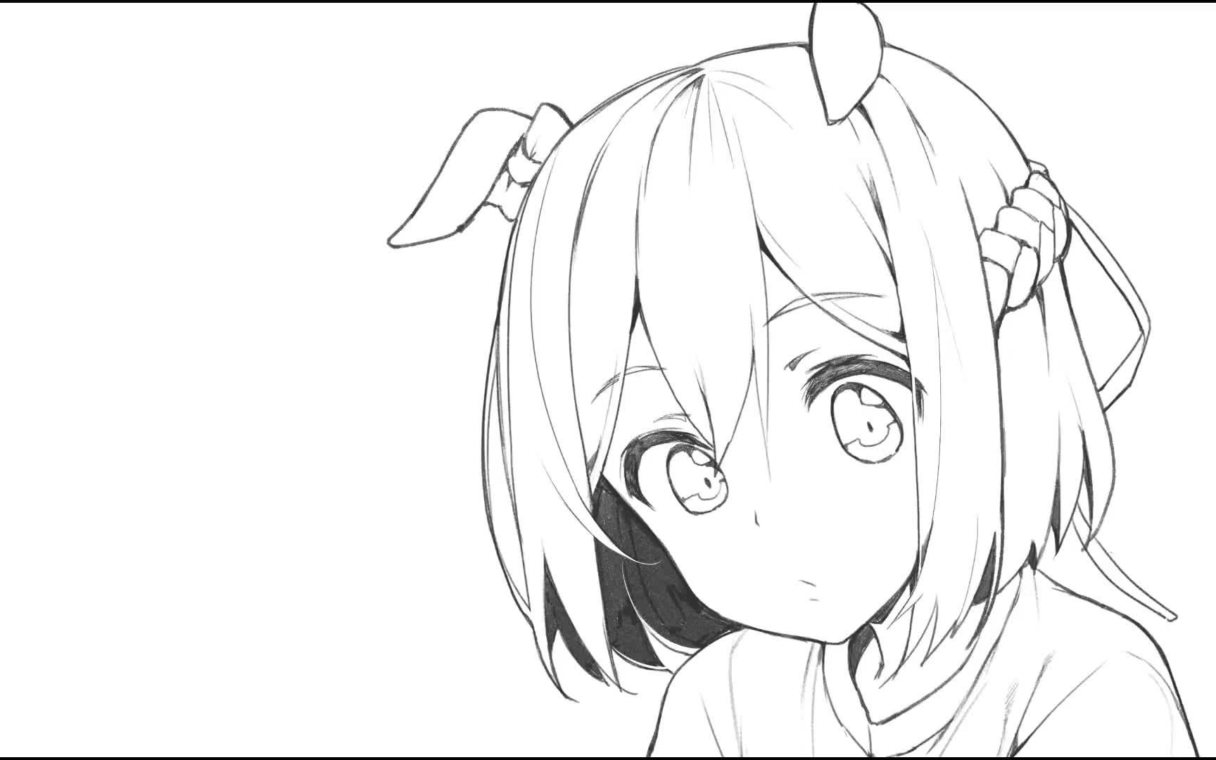 搬运自用线稿韩国小哥同人插画绘制赛马娘prettyderby角色特别周