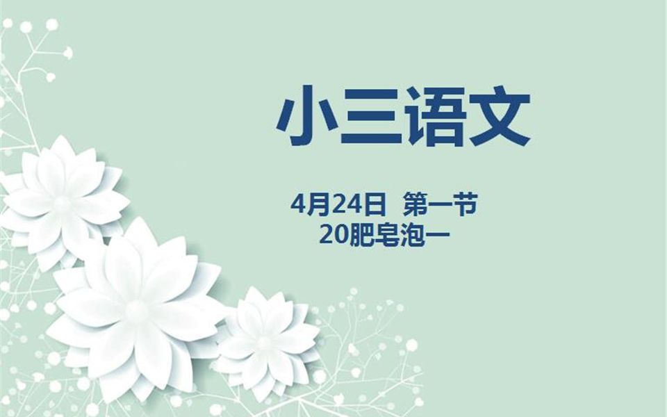 [图]小三语文04-24第一节20肥皂泡一