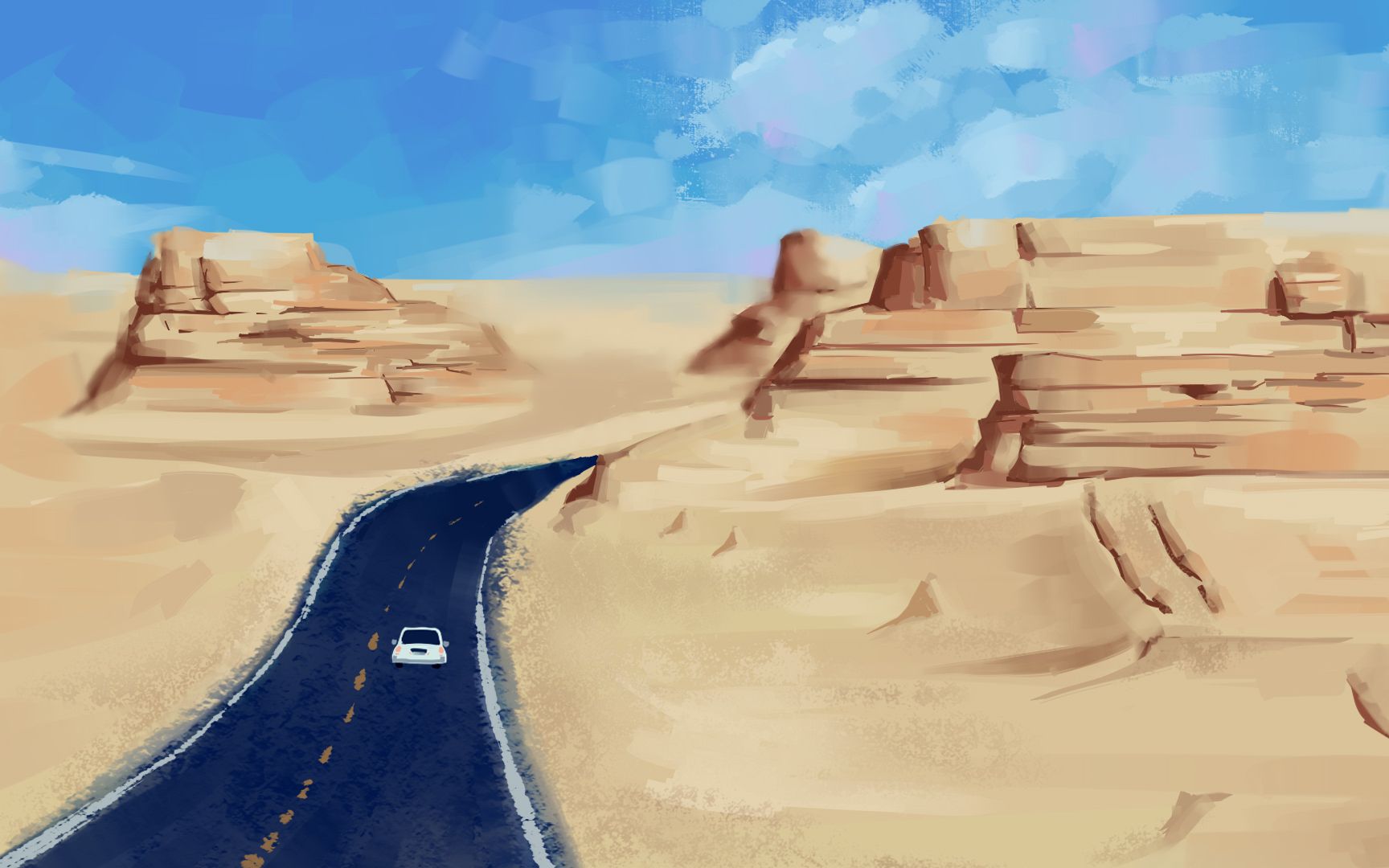 [sai2速途]沙漠戈壁绘画过程_哔哩哔哩 (゜-゜)つロ 干杯~-bilibili