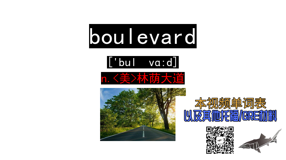 [图]boulevard n.<美>林荫大道