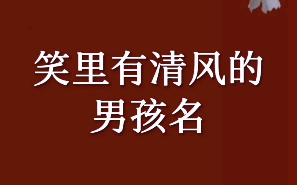 男孩取名字:笑里有清风的男孩名哔哩哔哩bilibili