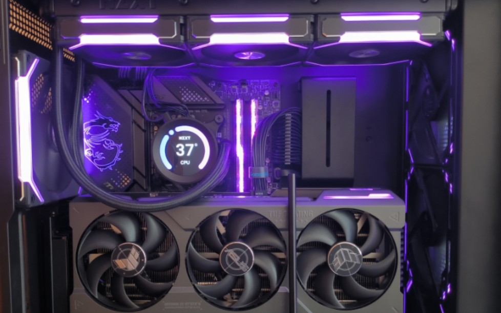 【全黑简约风格4090主机】华硕4090tuf 恩杰h7 flow作业-土偶zwei