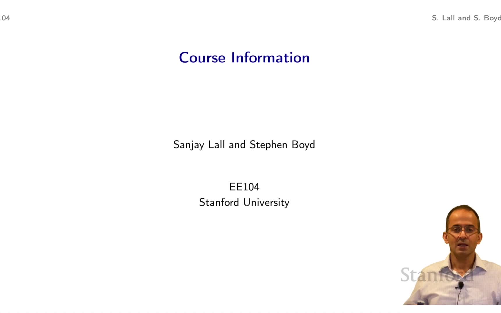 [图]【机器学习】斯坦福大学 EE104：机器学习导论课程(2020) by Sanjay Lal