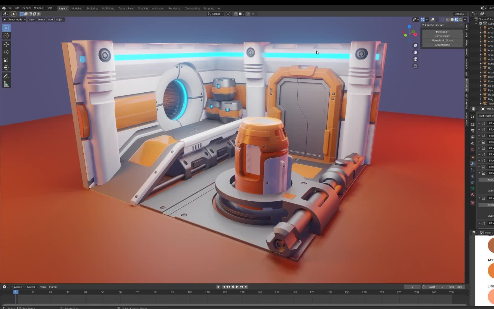 【blender 科幻走廊卡通风格建模型渲染合成教程】