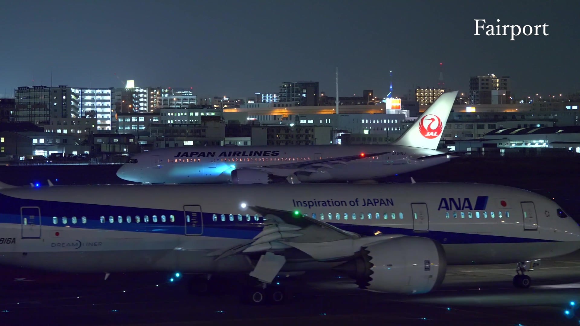 [4k] 日本福岡機場夜間飛機起降 2021 年 11 月 17 日