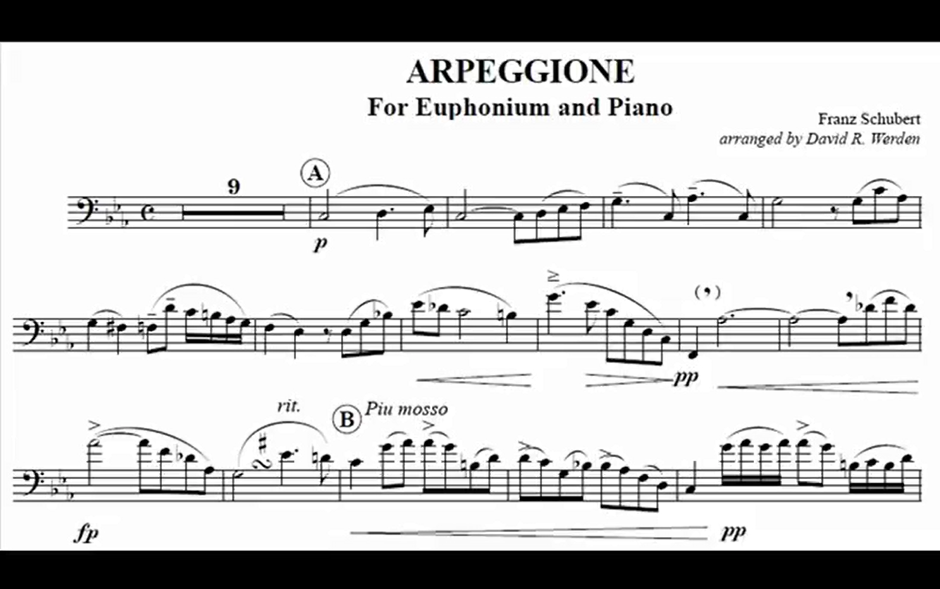 [图]【上低音号】舒伯特 D.821 阿佩乔尼奏鸣曲 Schubert's Arpeggione Sonata Dave Werden, Euphonium