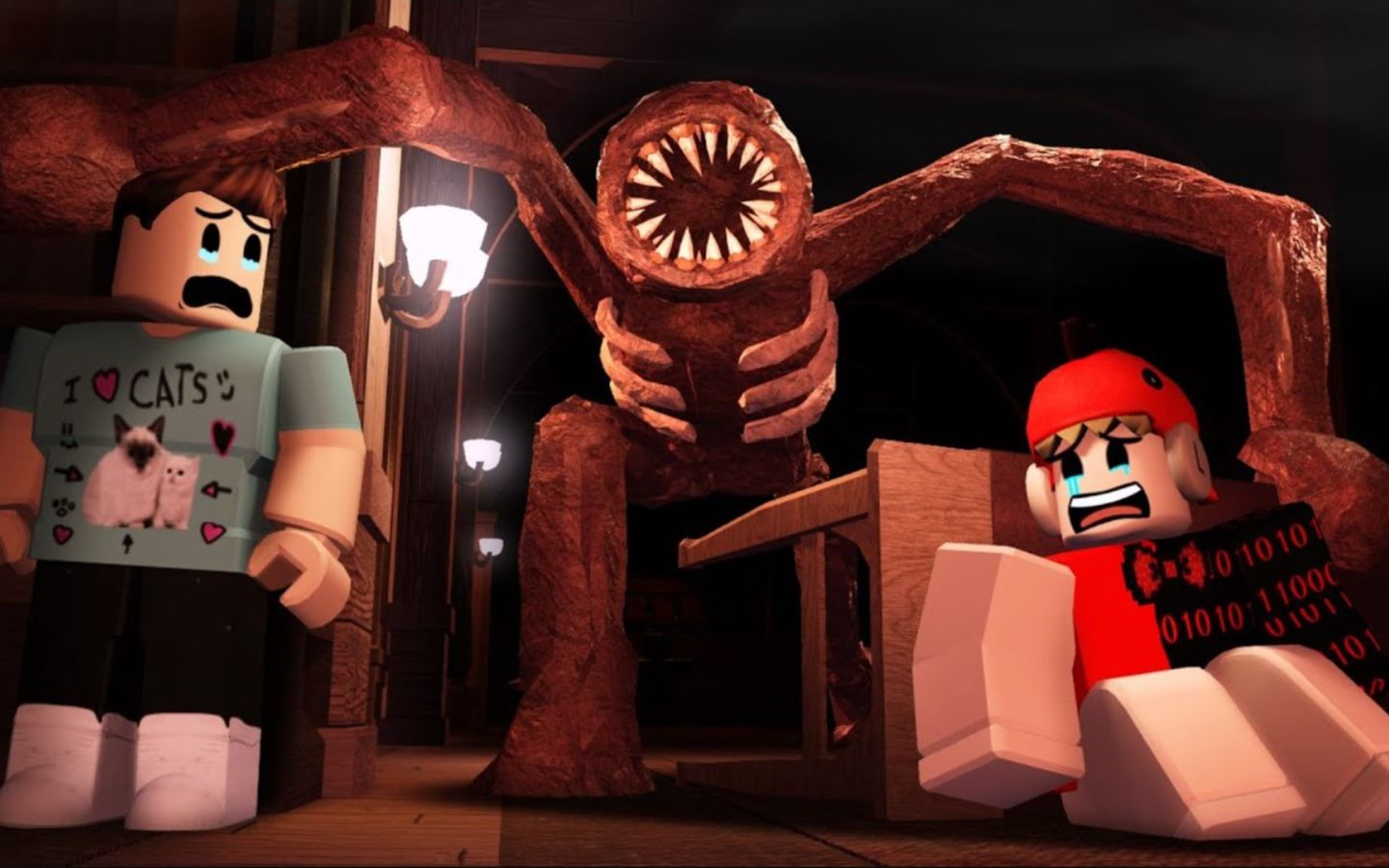 roblox doors模拟恐怖逃生游戏 妹子和我一起玩挺好的