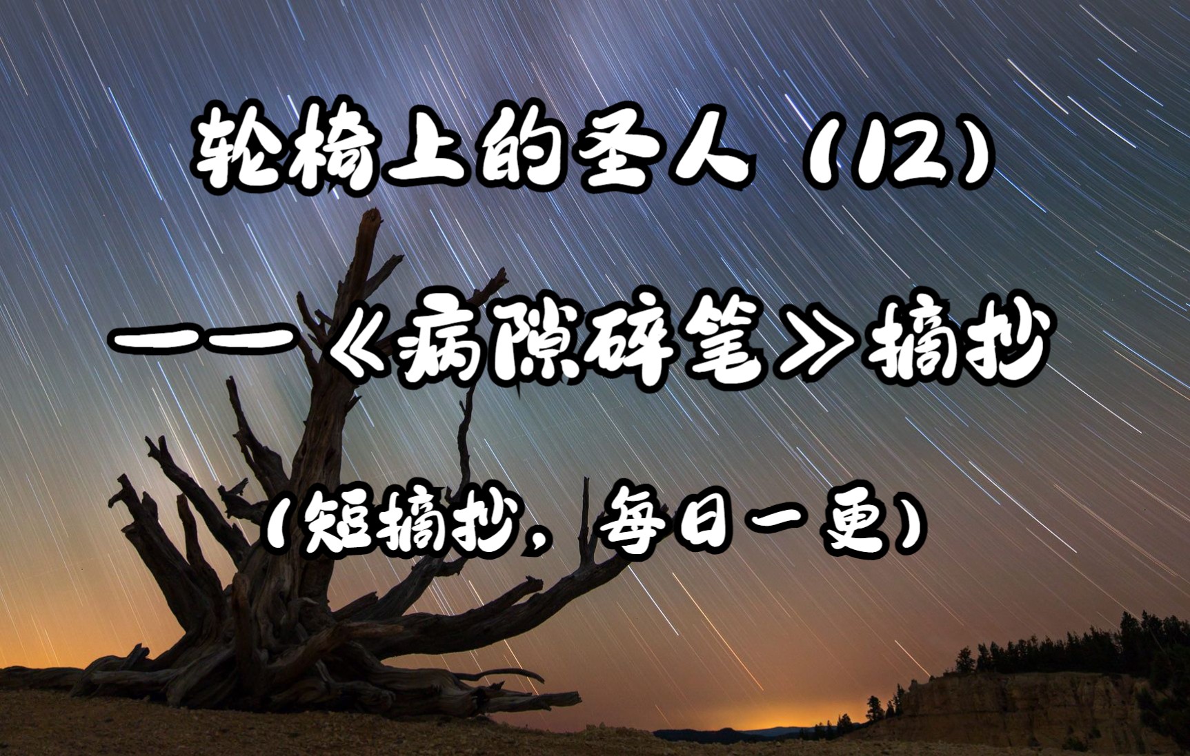 【摘抄/作文素材】“意义不是先天的赋予,而显然是后天的建立.”——史铁生《病隙碎笔》摘抄【12】哔哩哔哩bilibili