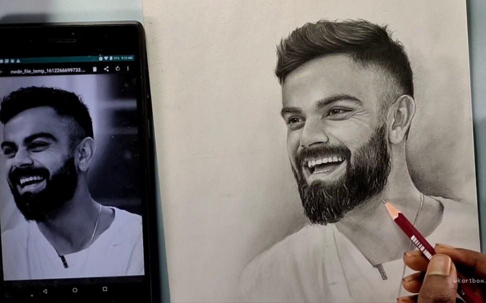 vk artbox教你用炭笔铅笔绘画逼真长胡子笑脸男肖像 合集