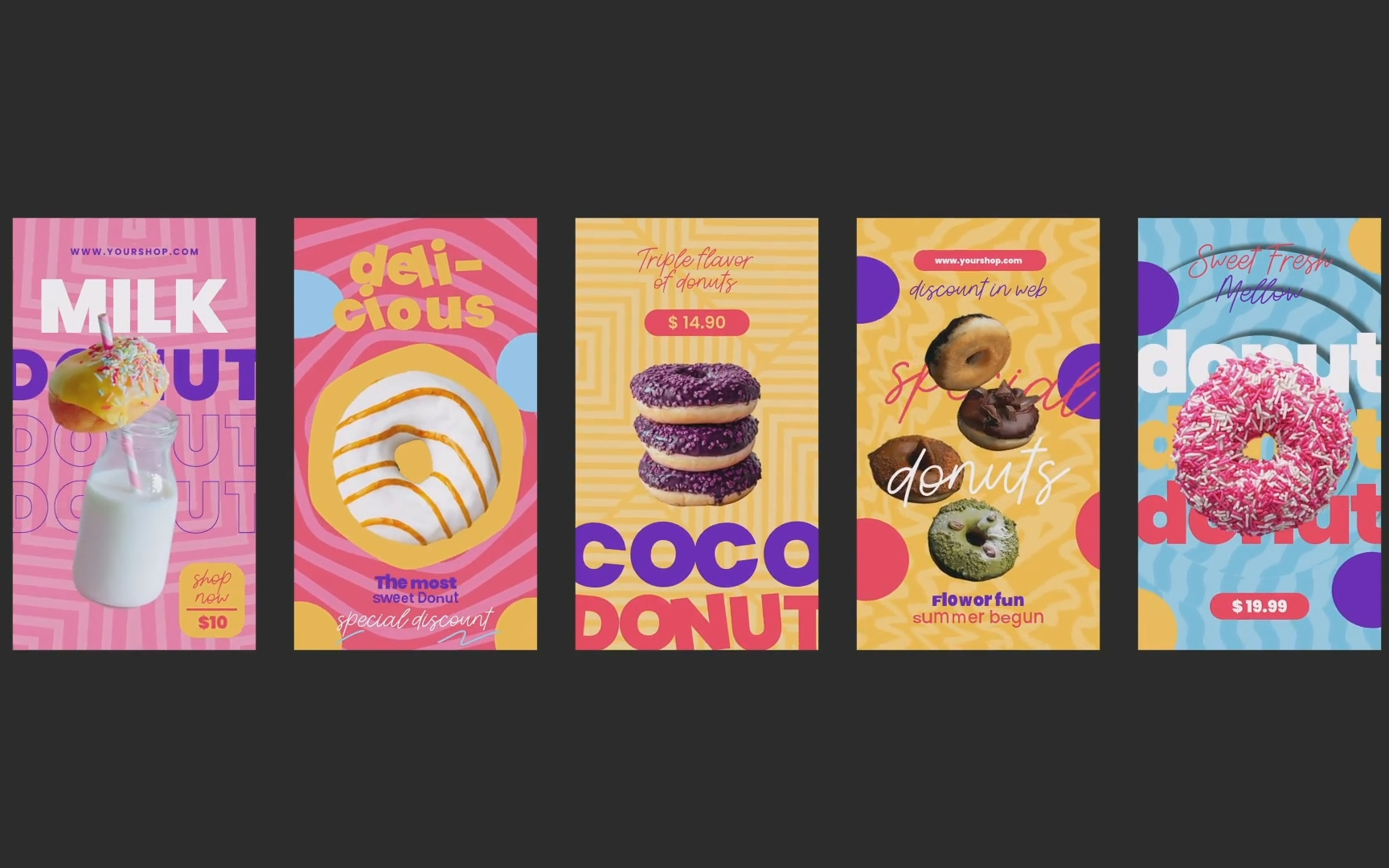 小吃活动宣传单海报 竖屏垂直分辨率开屏广告动态封面排版海报设计