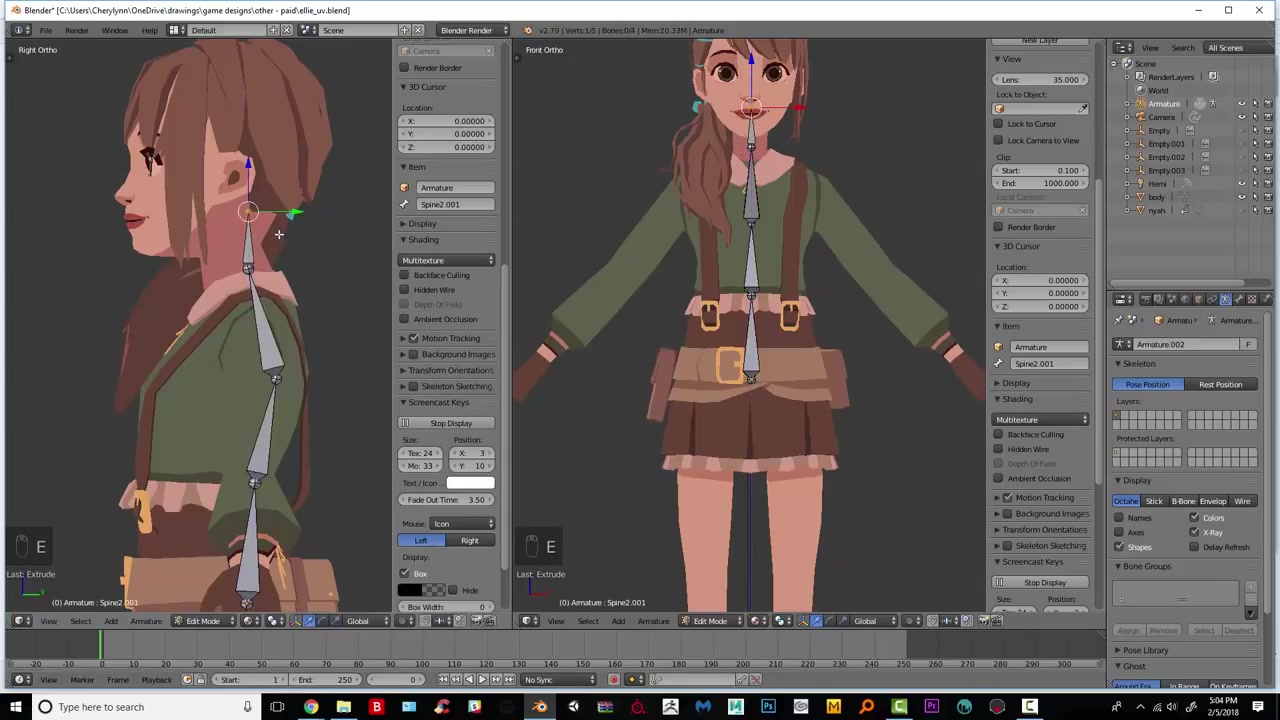 blender的基础角色绑定教程