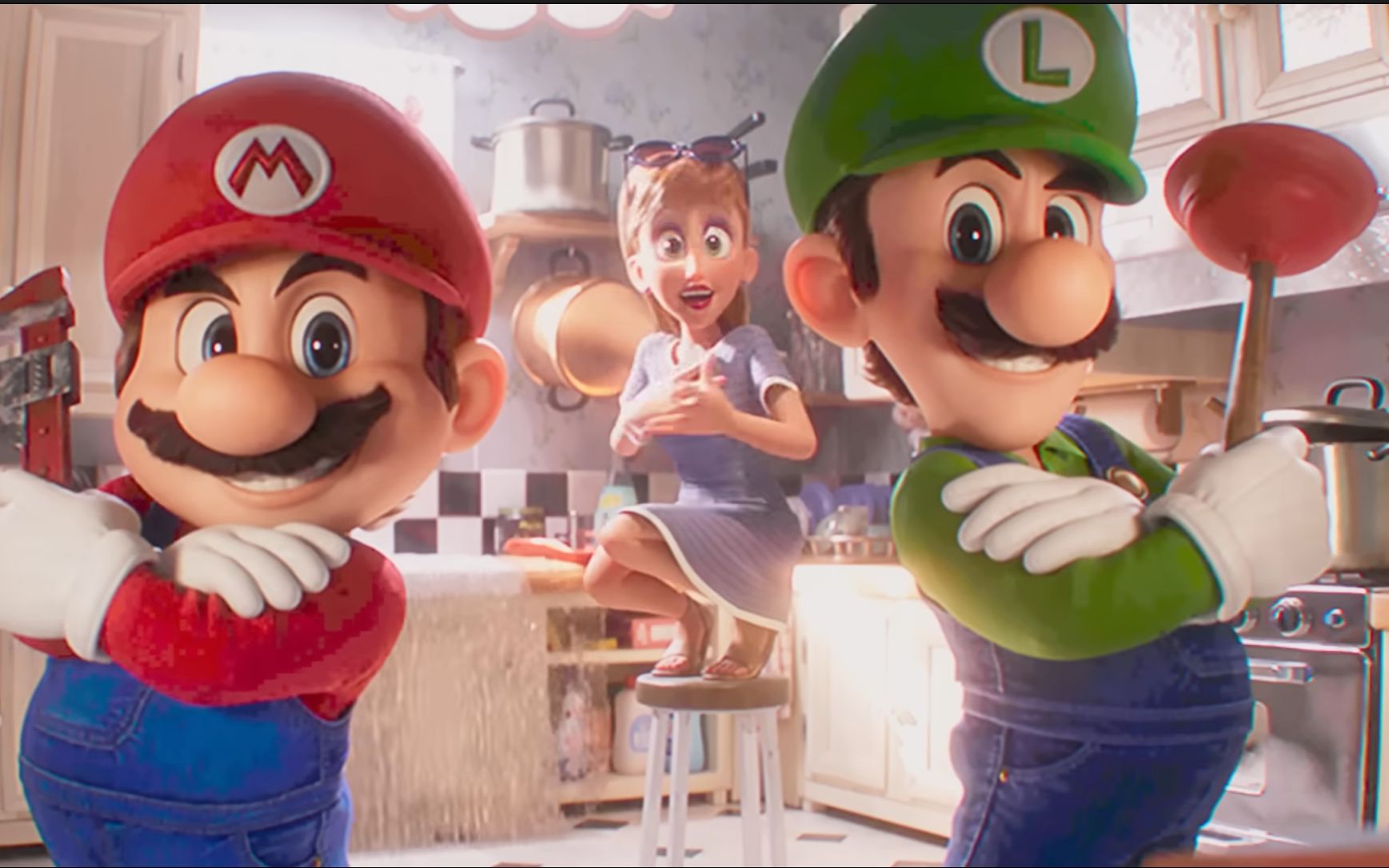 女主人家中修水管找红绿两兄弟-超级马里奥电影兄弟广告宣传片