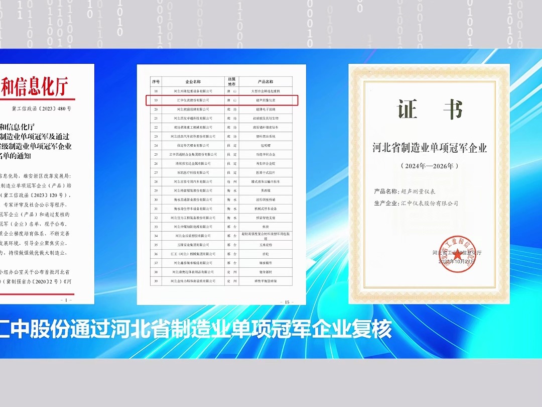 汇中股份通过河北省制造业单项冠军企业复核哔哩哔哩bilibili