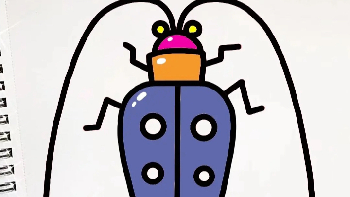 昆虫卡通简笔画彩色图片