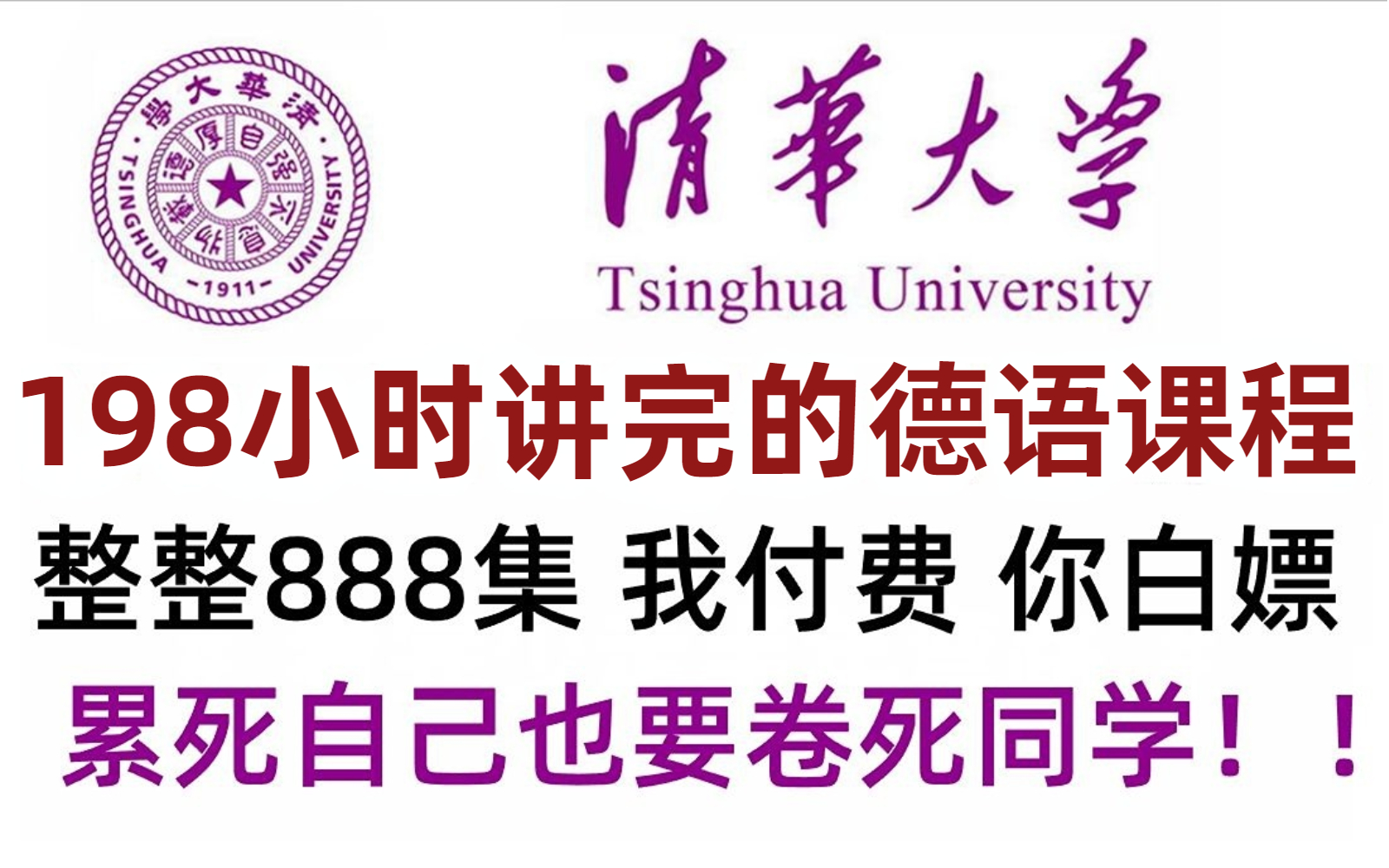 [图]【B站第一】清华大学198小时讲完的德语学习教程！从小白到学神！全程干货无废话，学完即可过C1！ 累死自己也要卷死同学，允许白嫖！