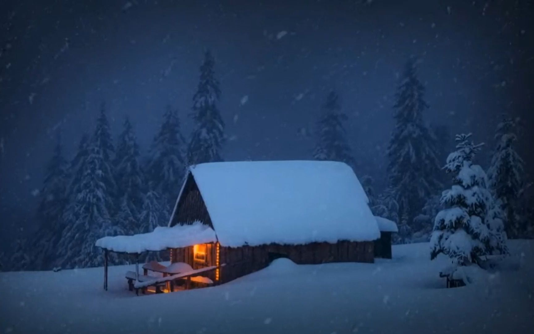 在暴风雪天温暖的小屋,听风雪怒吼的声音,助眠,减压,治愈,学习