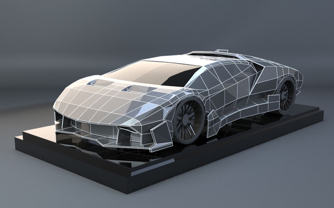 【3d建模】用3dmax做跑车是什么体验?载具类模型布线教学