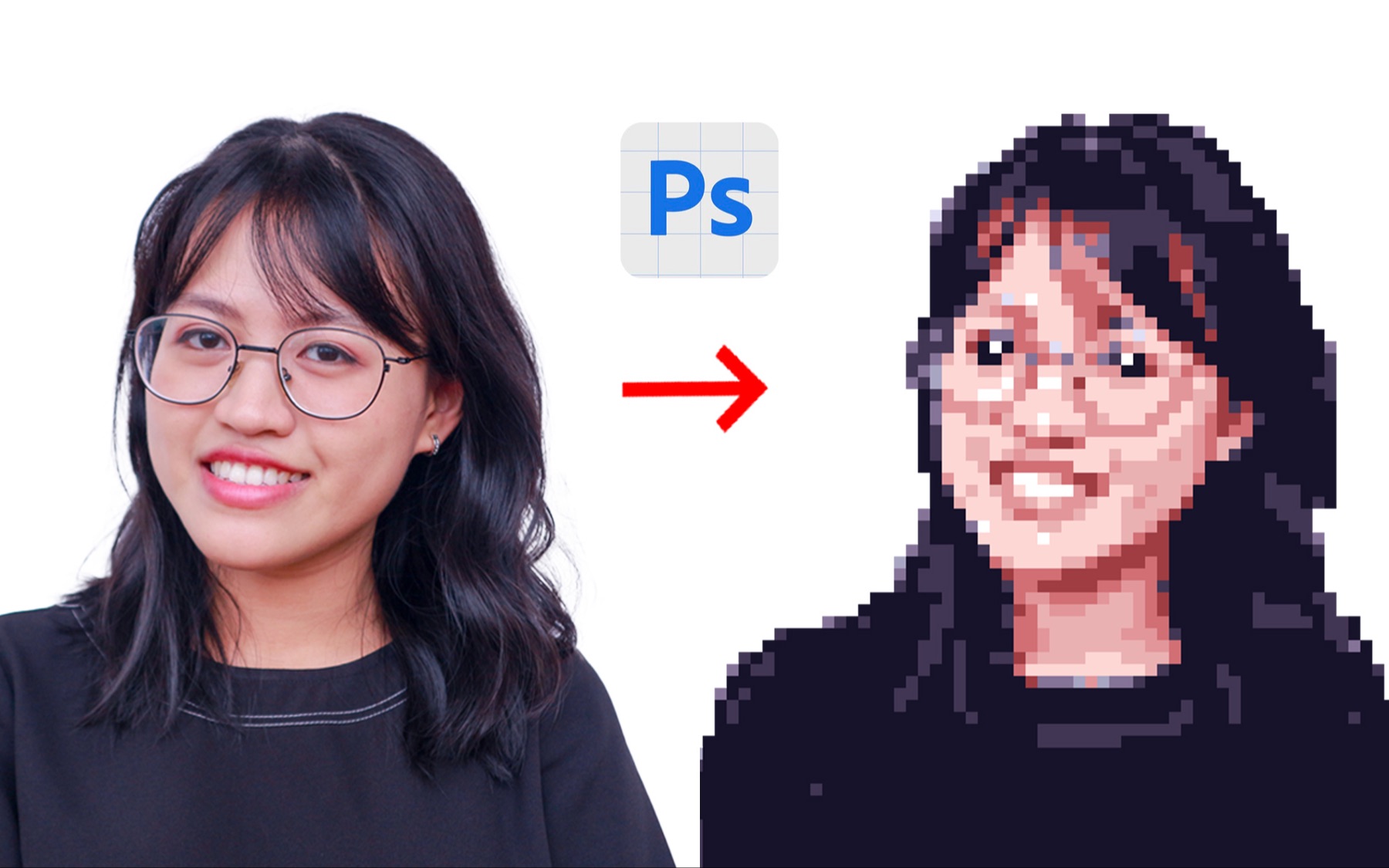 快速制作像素艺术效果Photoshop2024哔哩哔哩bilibili