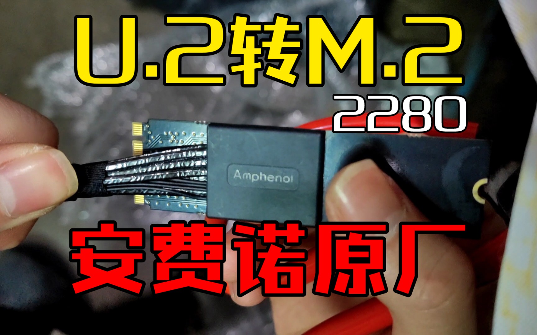 开箱 2280 U2转M2线 安费诺 Amphenol U.2 to M.2 Converter 3.84T NVMe PCIe5.0 Compatible
